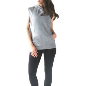 LULULEMON GRAY BLISSED OUT SLEEVELESS HOODIE